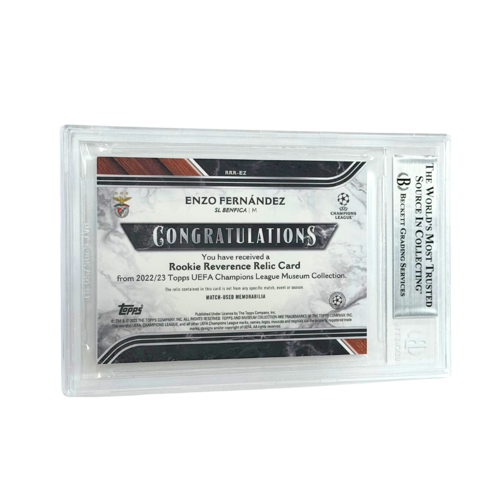 Enzo Fernandez Signed 2022-23 Topps Museum UCL Rookie Relics - Beckett Witness