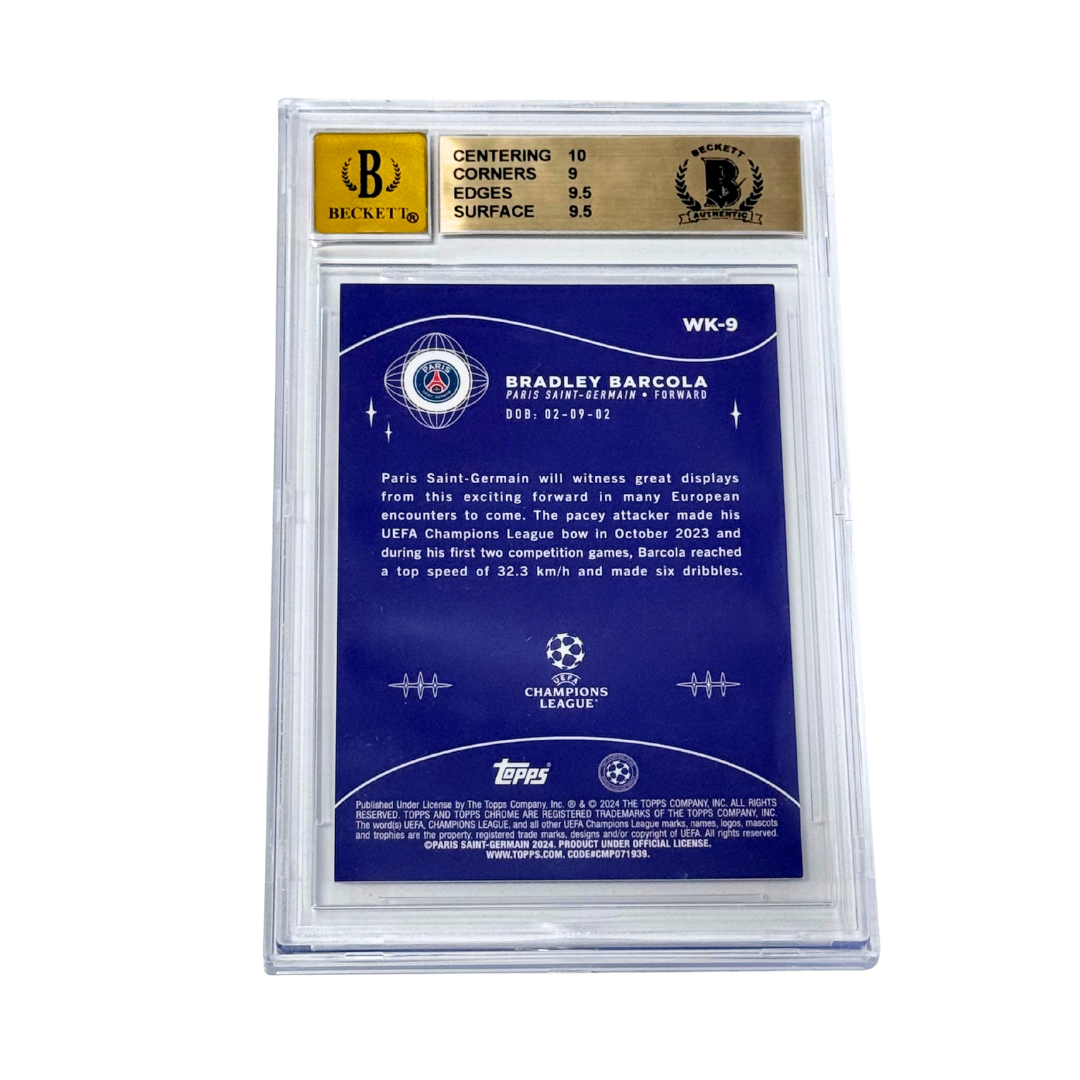 Bradley Barcola Signed 2023 Topps Chrome UCC Wonderkids Yellow – BGS 9.5 AUTO 10