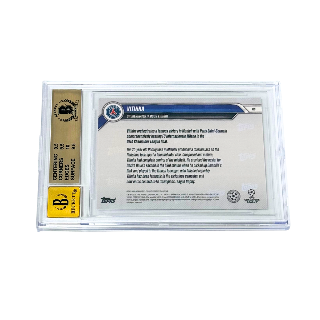 Vitinha Signed 2024-25 Topps Now UCL #165 Champions – BGS 9.5 AUTO 10