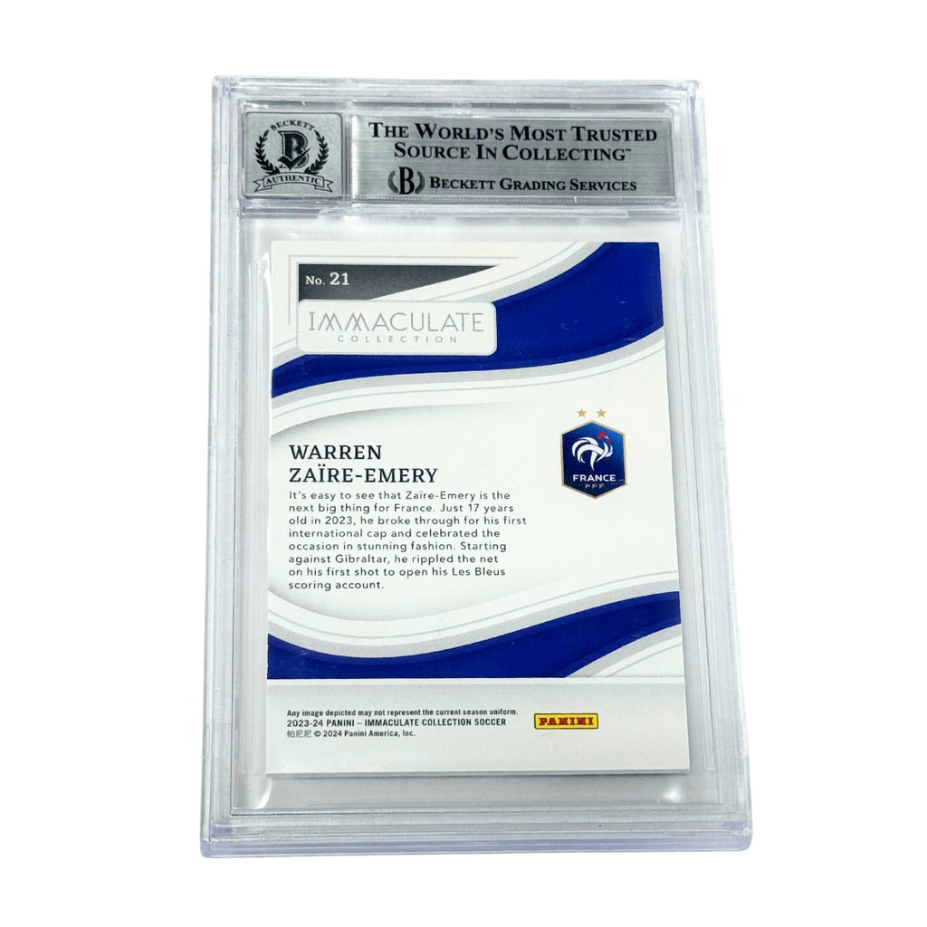 Warren Zaire-Emery Signed 2023 Panini Immaculate Silver /90 – BGS 10 Autograph