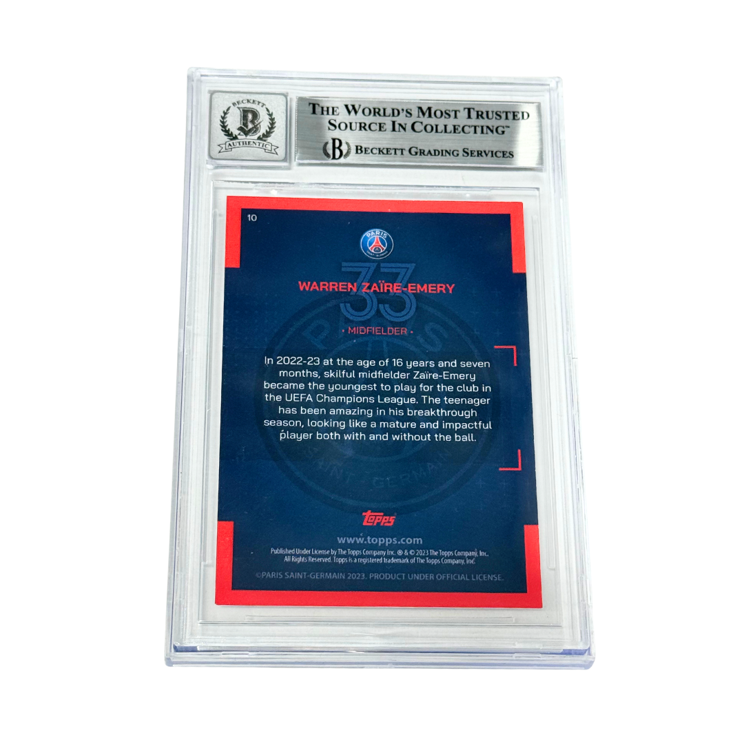 Warren Zaire-Emery Signed 2022-23 Topps PSG Rookie #10 – BGS 10 Autograph