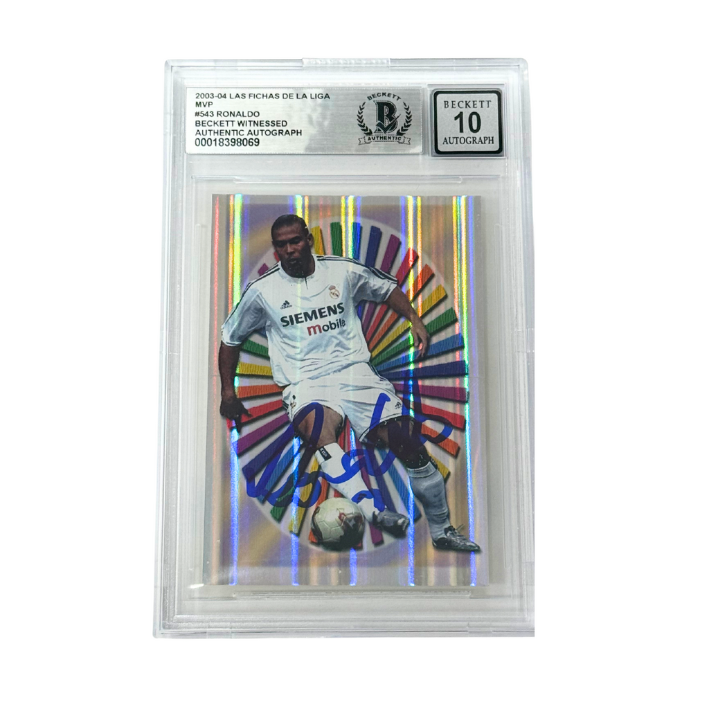 Ronaldo Nazario Signed 2003-04 Las Fichas De La Liga MVP #543 - Beckett Witness