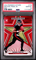 Graded 2024 Panini Rookies & Stars Michael Penix Jr #179 Red Rookie RC Football Card PSA 10 Gem Mint