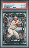 Graded 2024 Topps Holiday Nolan Schanuel #H59 Holiday Tree Rookie RC Baseball Card PSA 10 Gem Mint