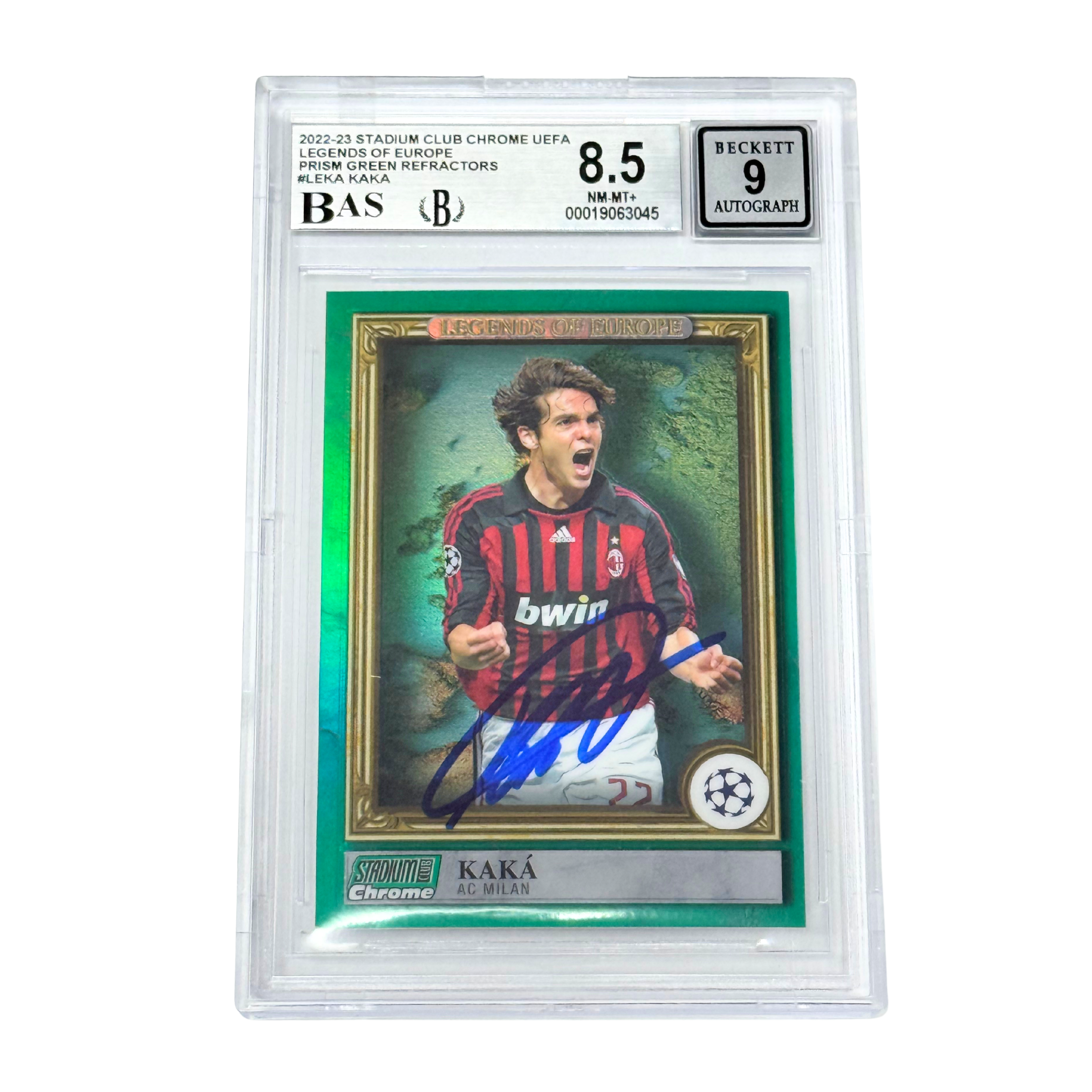 Kaka Signed 2022-23 Topps Stadium Club Chrome Legends Green /99 – BGS 8.5