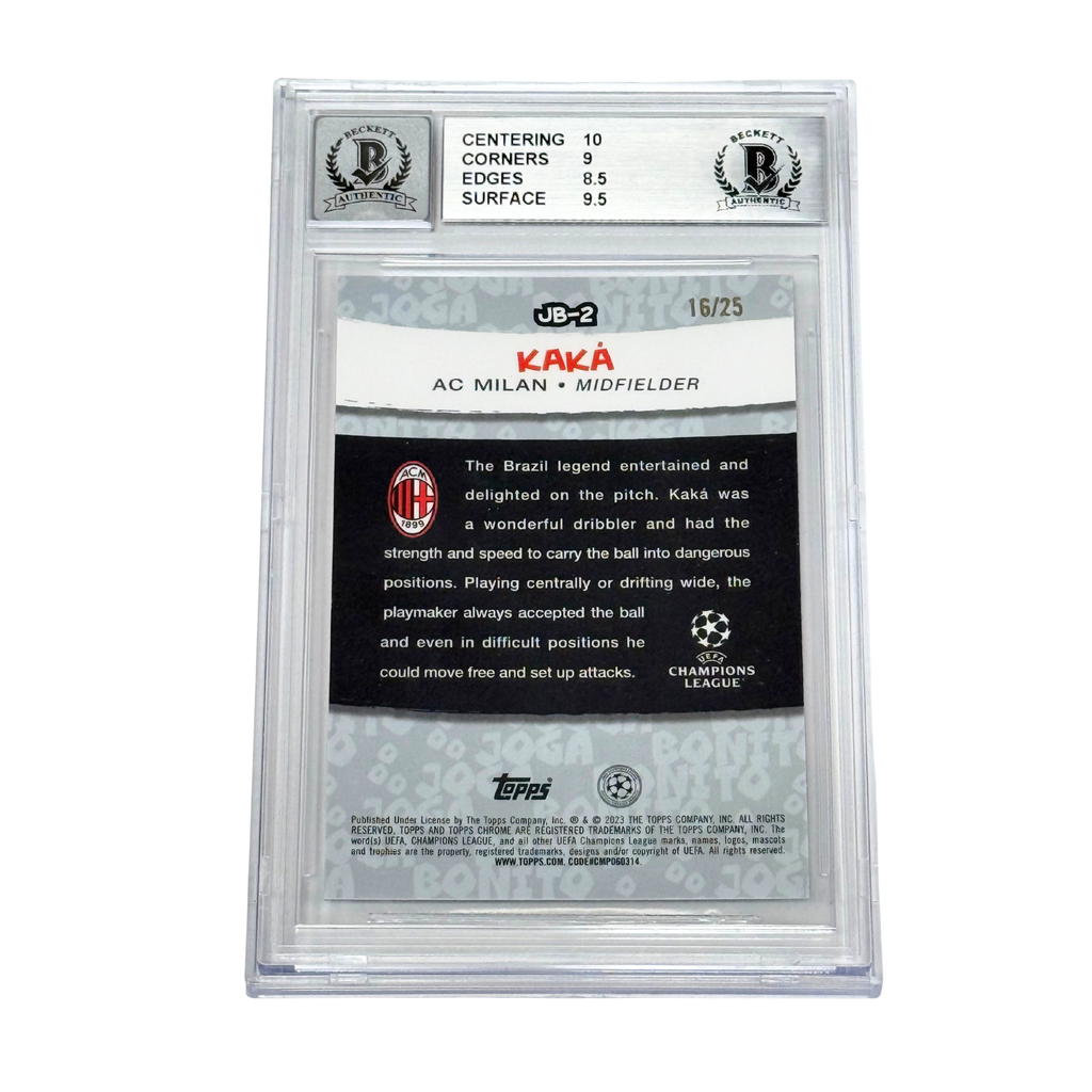 Kaka Signed 2022-23 Topps Chrome UCC Joga Bonito Orange /25 – BGS 9 AUTO 10