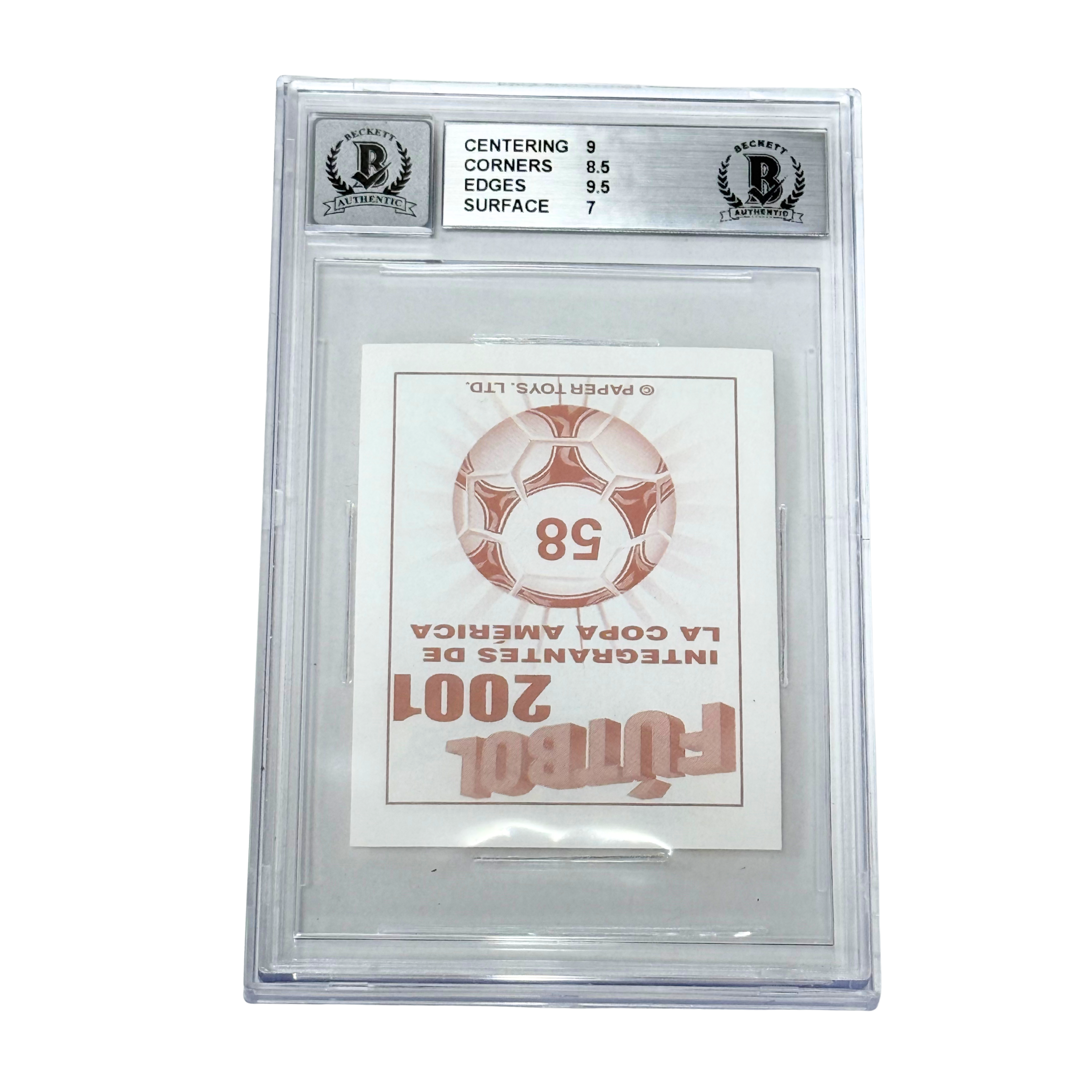 Ronaldo Nazario Signed 2001 Navarrete Copa America #58 Sticker – BGS 8 AUTO 10
