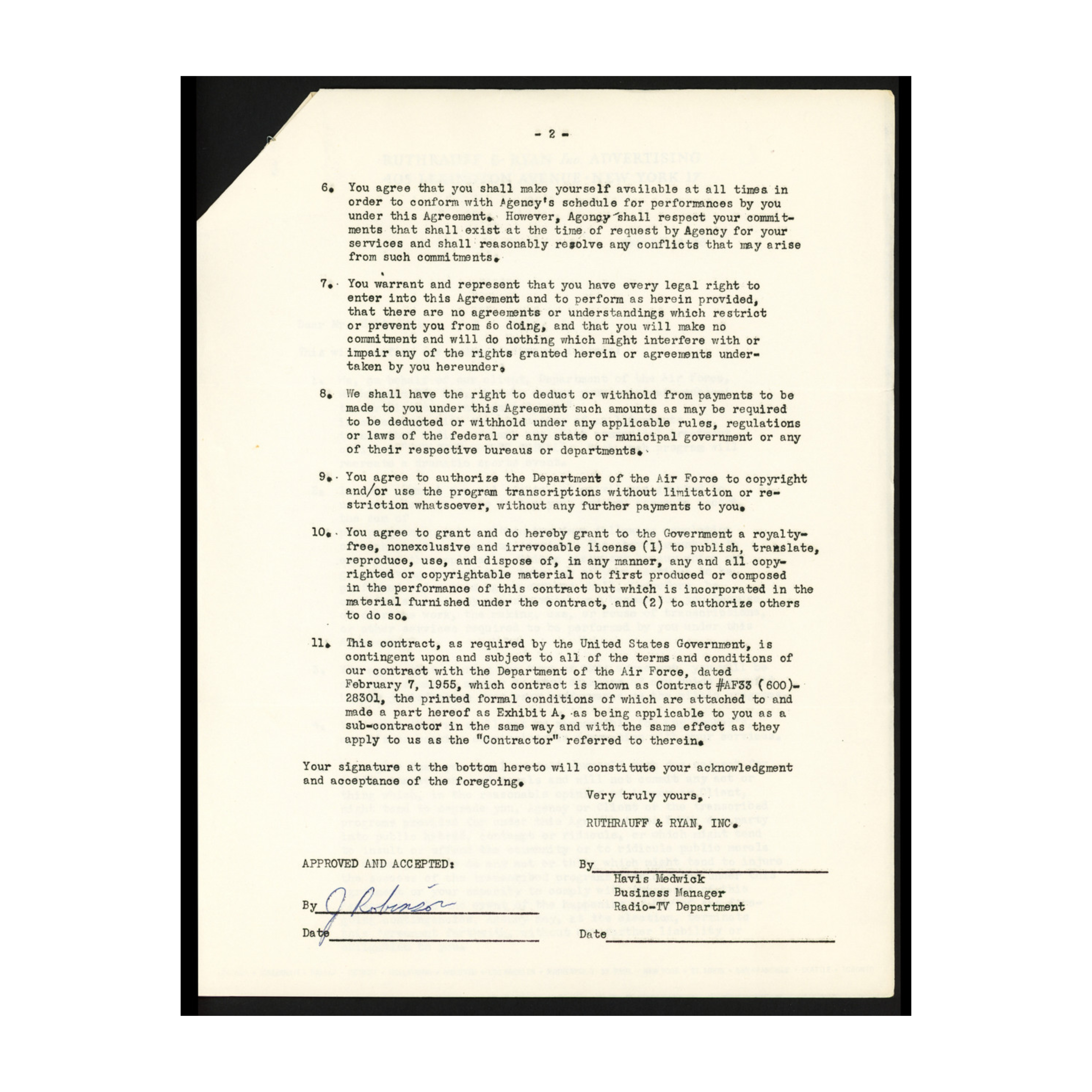 Jackie Robinson Autographed 1956 Greatest Sports Thrill Contract Brooklyn Dodgers Beckett BAS