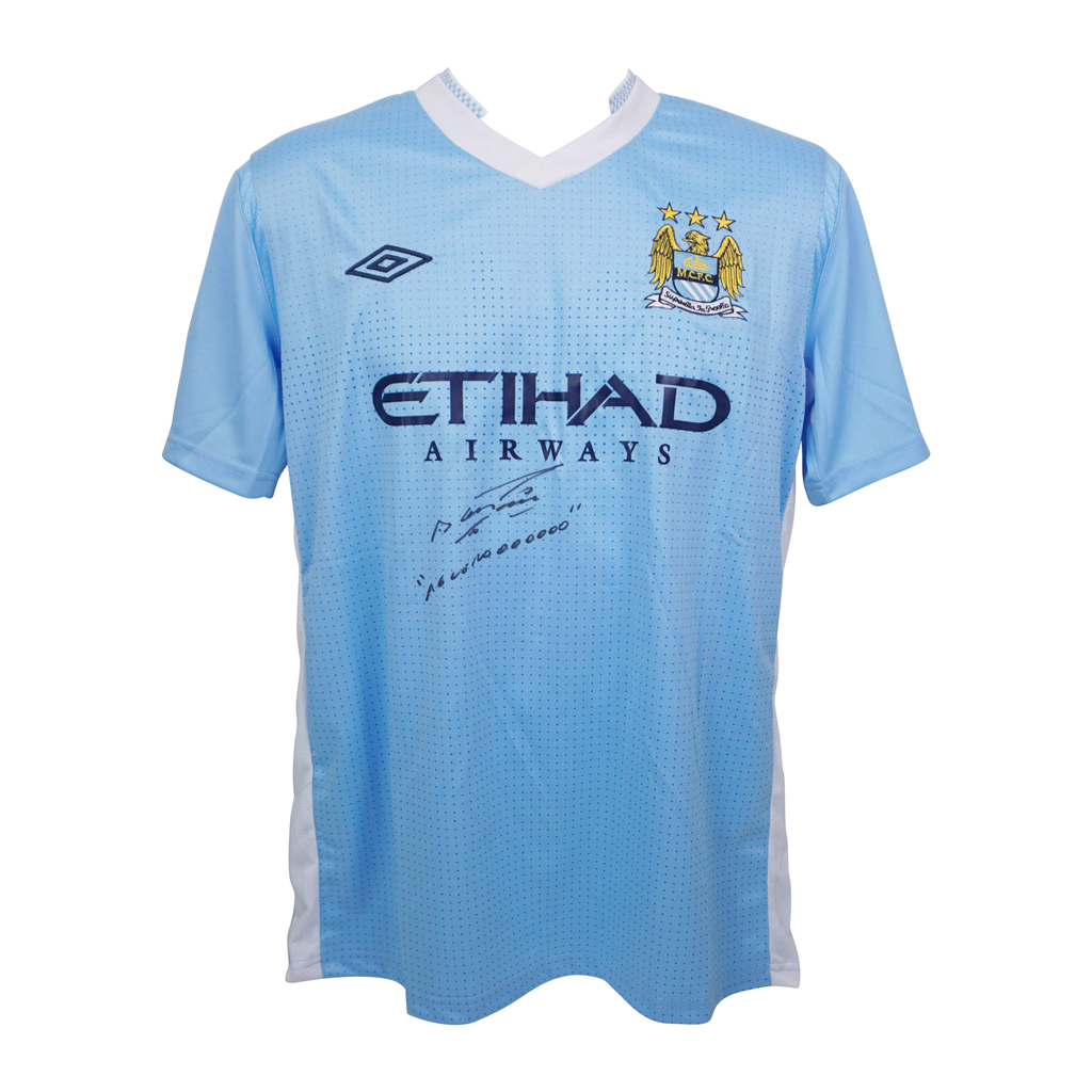 Sergio Aguero Signed & Inscribed Aguerooooo Man City Jersey with Beckett COA
