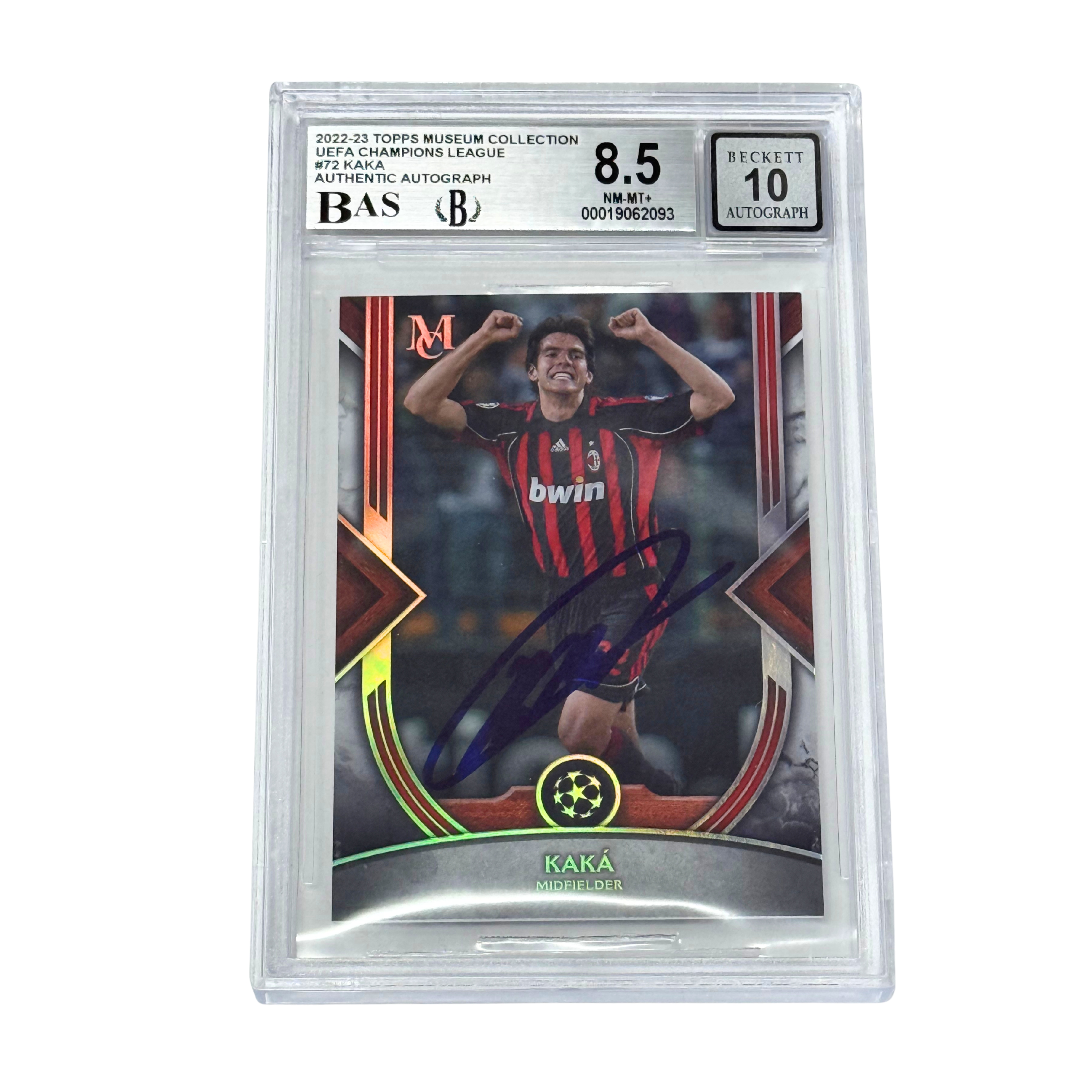 Kaka Signed 2022-23 Topps Museum Collection UCL #72 – BGS 8.5 AUTO 10