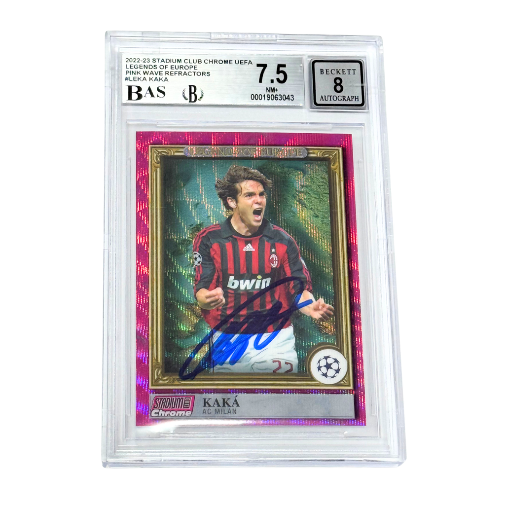 Kaka Signed 2022-23 Topps Stadium Club Chrome Legends Pink /150 – BGS 7.5