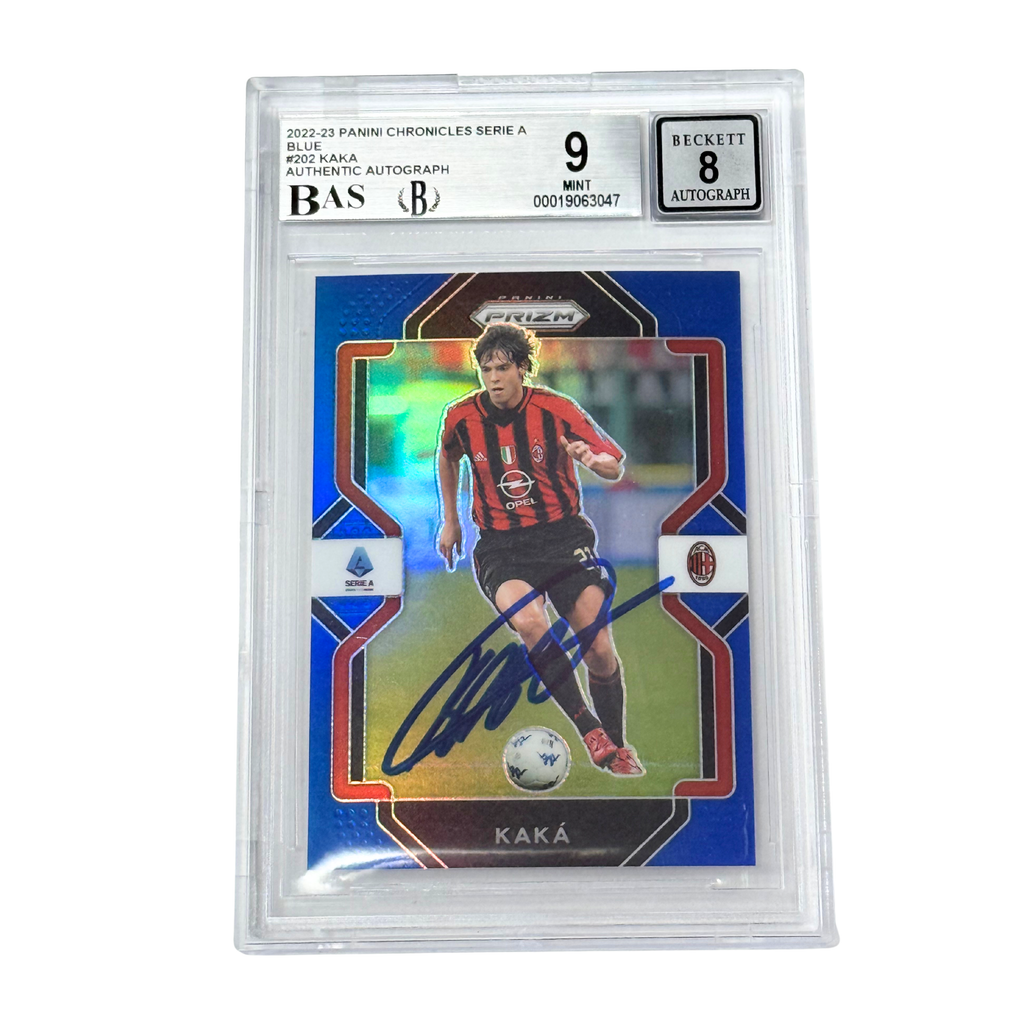 Kaka Signed 2022-23 Panini Chronicles Serie A Blue /49 #202 – BGS 9 AUTO 8