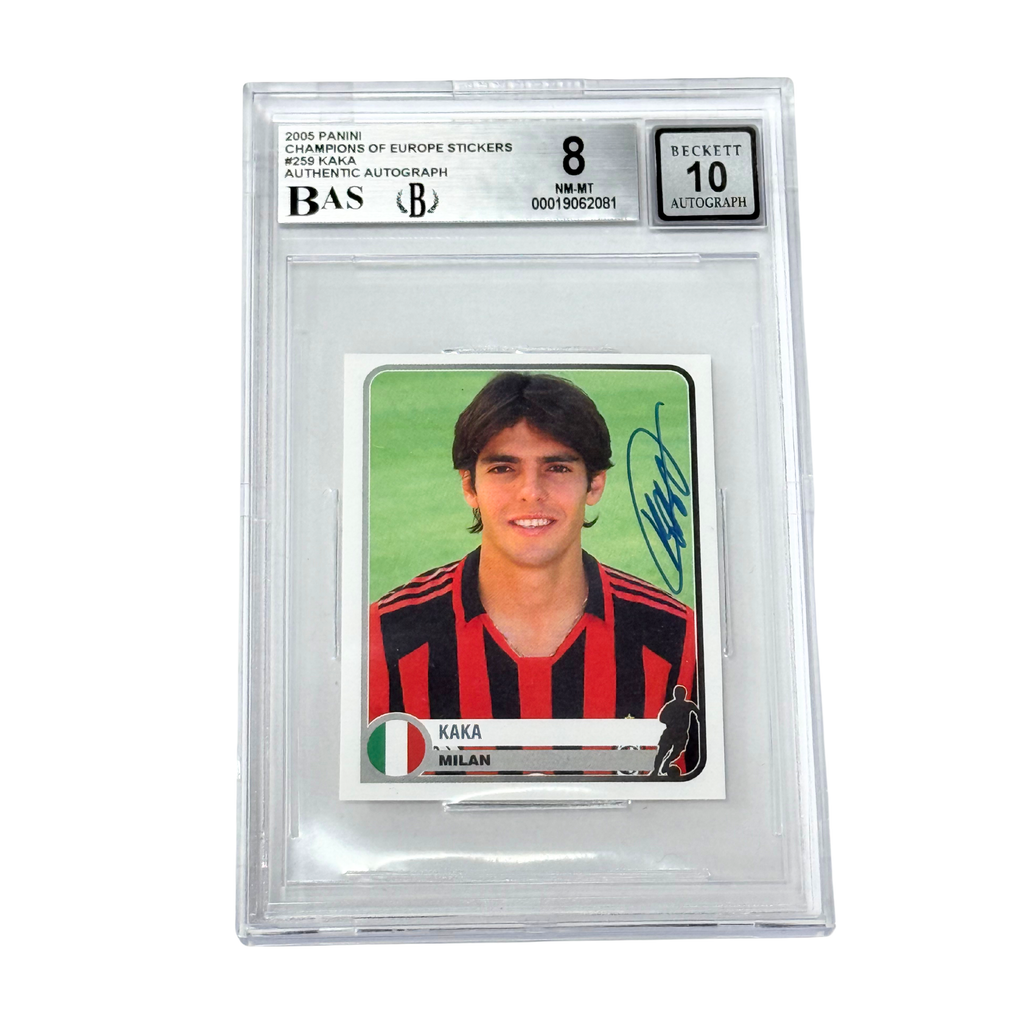 Kaka Signed 2005 Panini Champions of Europe Sticker #259 – BGS 8 AUTO 10