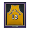 Los Angeles Lakers Wilt Chamberlain Autographed Framed Gold Jersey JSA