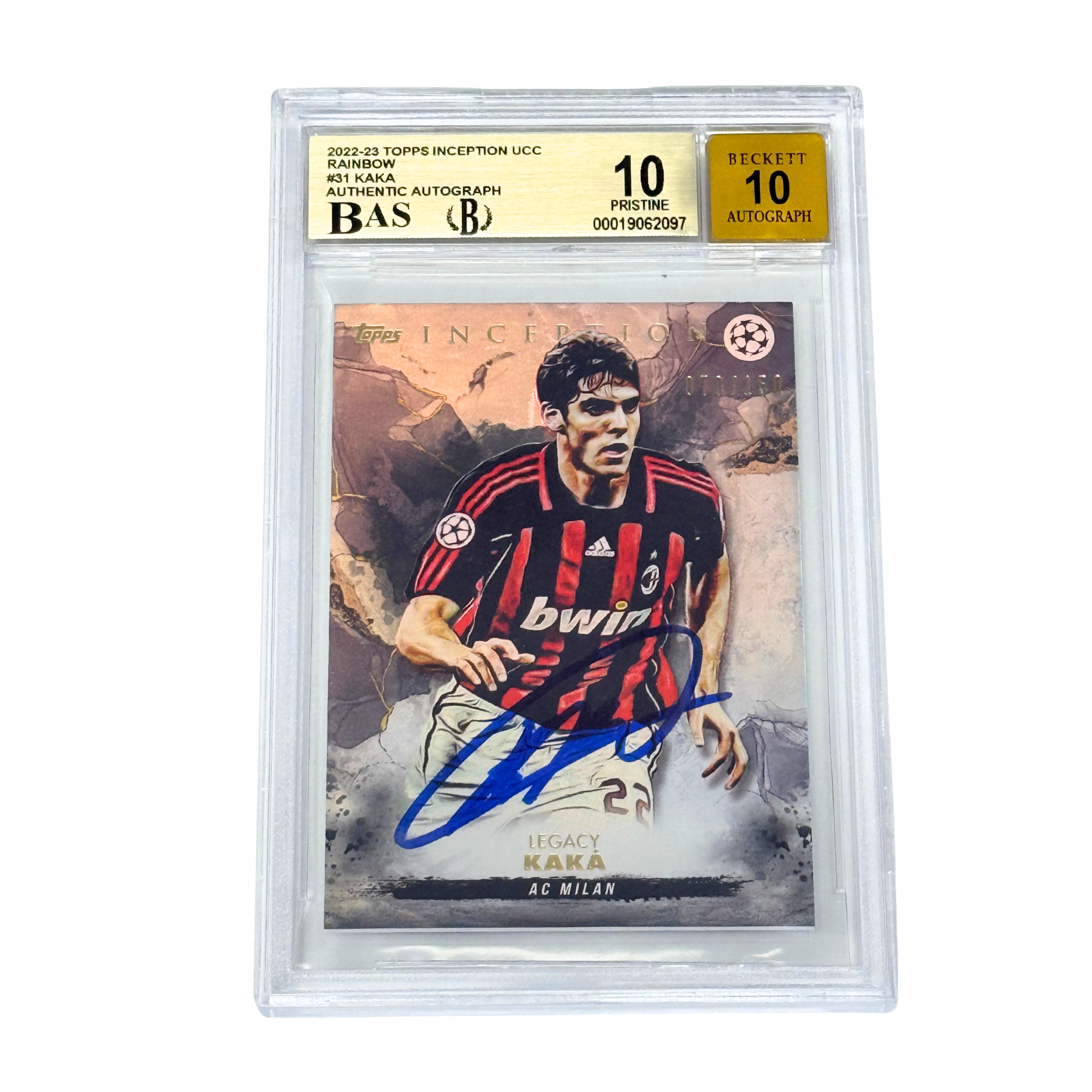 Kaka Signed 2022-23 Topps Inception UCC Rainbow /150 #31 – BGS 10 PRISTINE