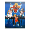 Michael Jordan Autographed 30x40 Chicago's Finest Canvas Photo Chicago Bulls Auto Grade 10 With Artist Proof #23/123 His Jersey Number UDA Holo & Beckett BAS