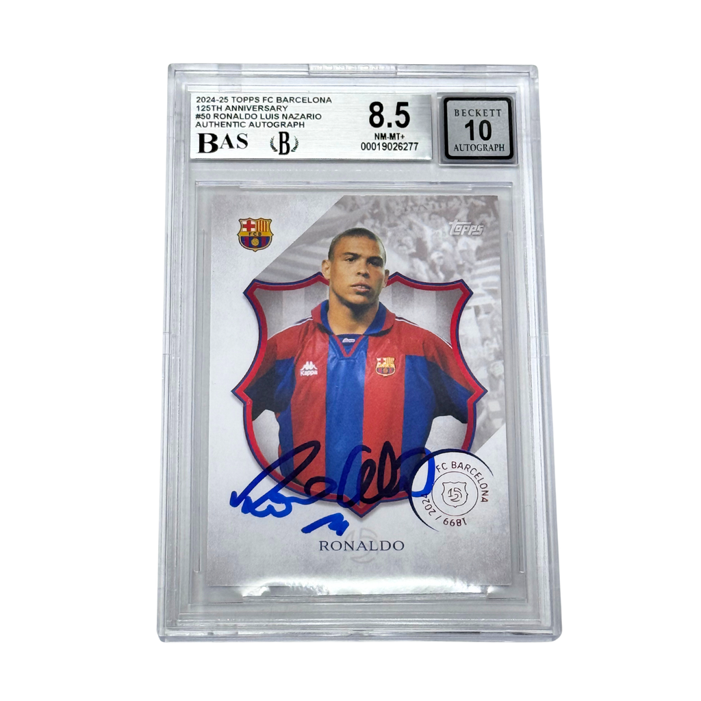Ronaldo Nazario Signed 2024-25 Topps FC Barcelona 125th Anniversary – BGS 8.5