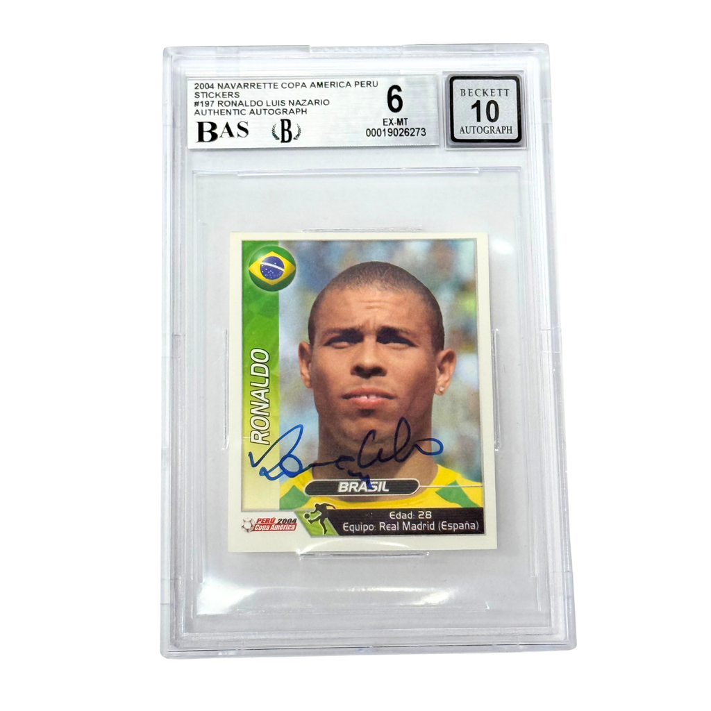 Ronaldo Nazario Signed 2004 Navarrette Copa America Peru #197 – BGS 6 AUTO 10