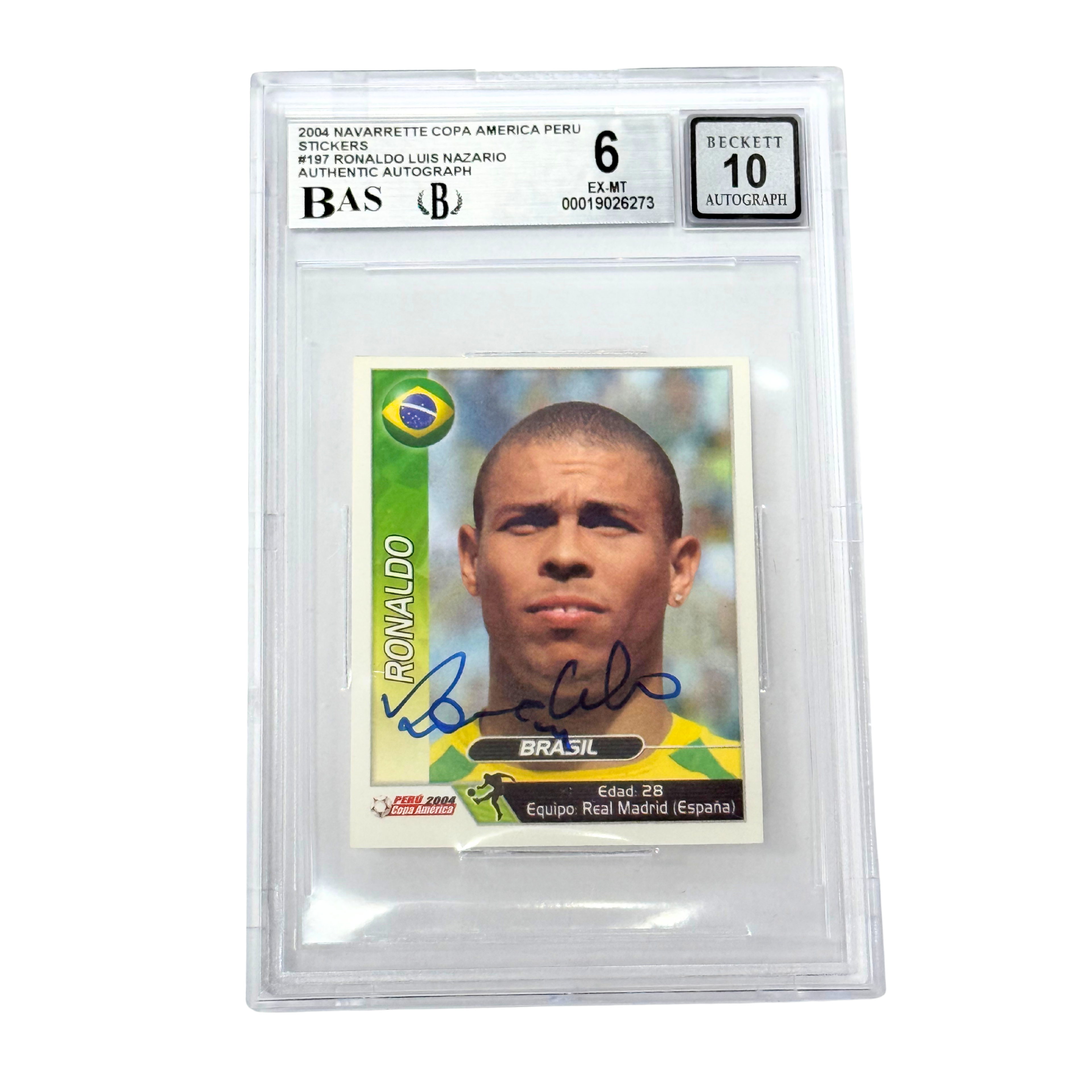 Ronaldo Nazario Signed 2004 Navarrette Copa America Peru #197 – BGS 6 AUTO 10