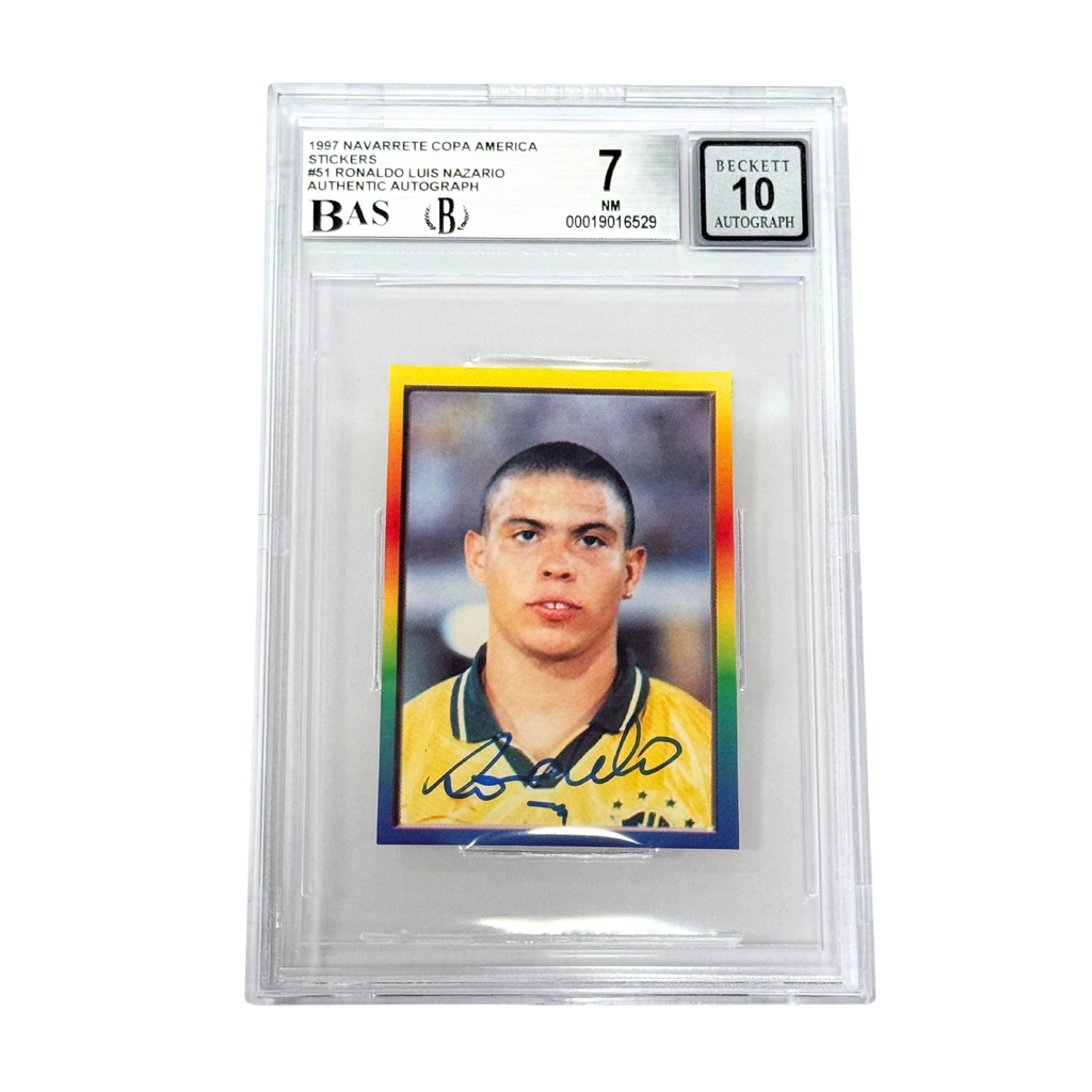 Ronaldo Nazario Signed 1997 Navarrete Copa America #51 Rookie – BGS 7 AUTO 10