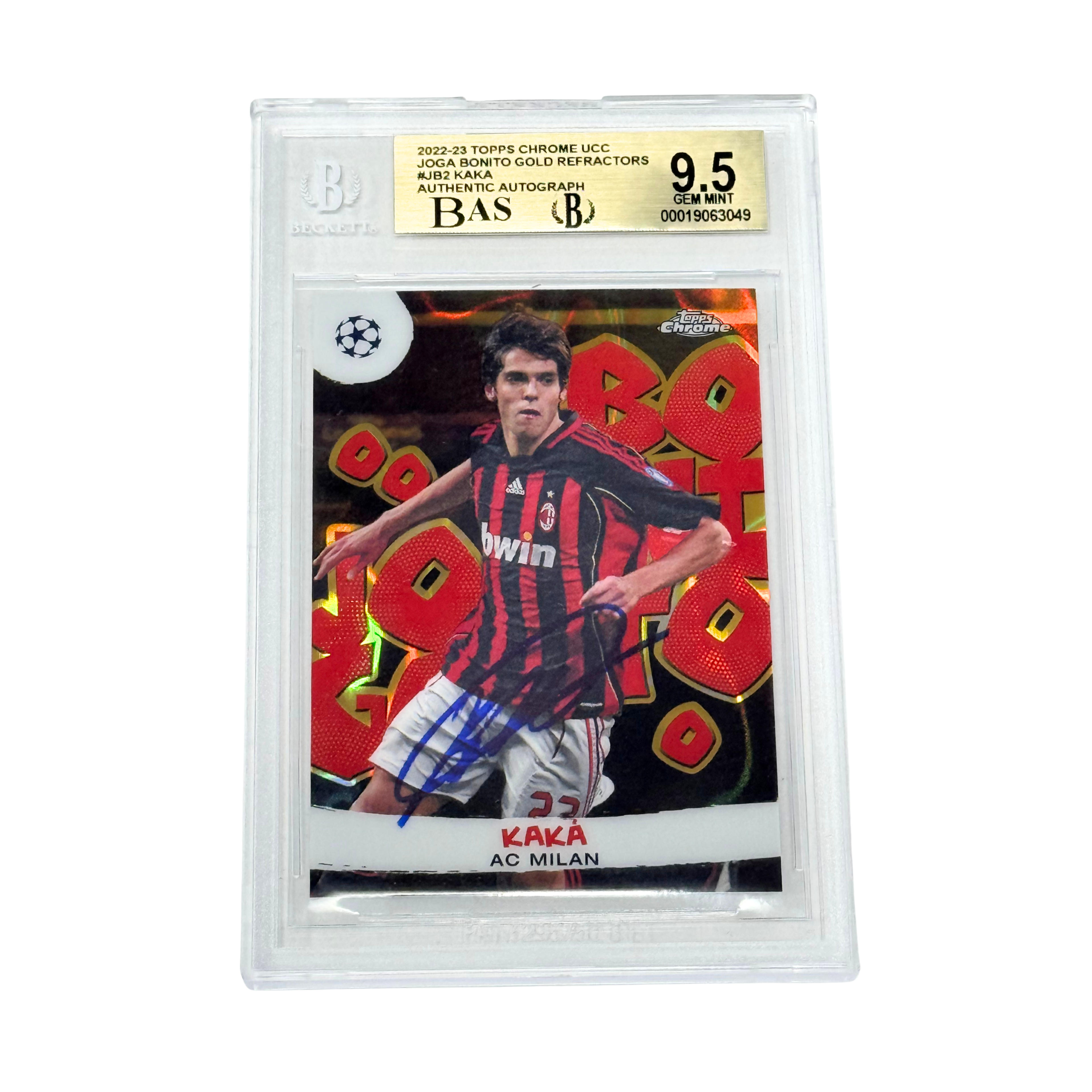 Kaka Signed 2022-23 Topps Chrome UCC Joga Bonito Gold /50 – BGS 9.5