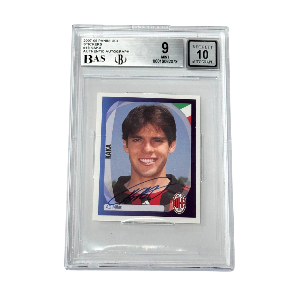 Kaka Signed 2007-08 Panini Champions League Stickers #18 – BGS 9 AUTO 10