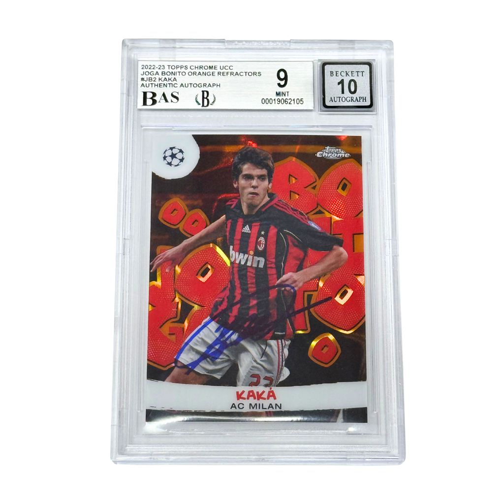 Kaka Signed 2022-23 Topps Chrome UCC Joga Bonito Orange /25 – BGS 9 AUTO 10