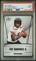 Graded 2017 Leaf Draft Patrick Mahomes II #07 Special Release Silver Rookie RC Football Card PSA 9 Mint