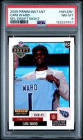 Graded 2025 Panini Instant Cam Ward #NFLDN1 NFL Draft Night Rookie RC Football Card PSA 8 Near Mint