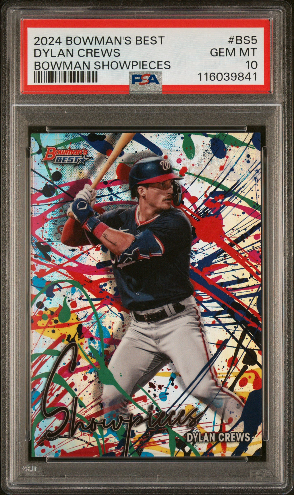 Graded 2024 Topps Bowmans Best Dylan Crews #BS5 Bowman Showpieces Rookie RC Baseball Card PSA 10 Gem Mint