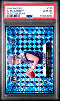 Graded 2024 Panini Mosaic JJ McCarthy #275 Reactive Blue Rookie RC Football Card PSA 10 Gem Mint