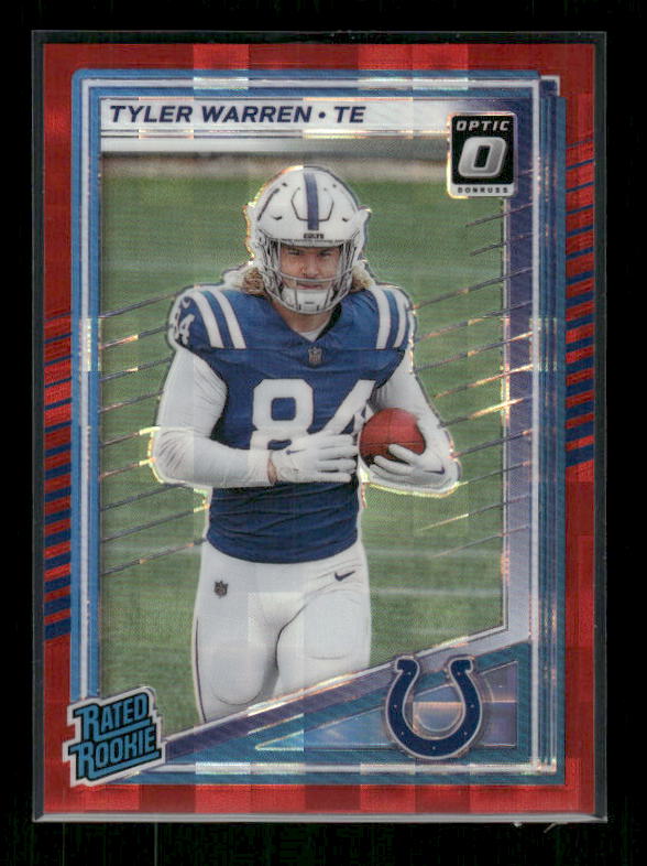 Tyler Warren - 2025 Donruss Football - Optic Preview Red Pandora - Rated Rookie