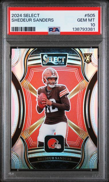 Graded 2024 Panini Select Shedeur Sanders #505 XRC Silver Prizm Rookie RC Football Card PSA 10 Gem Mint