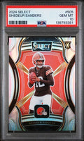 Graded 2024 Panini Select Shedeur Sanders #505 XRC Silver Prizm Rookie RC Football Card PSA 10 Gem Mint
