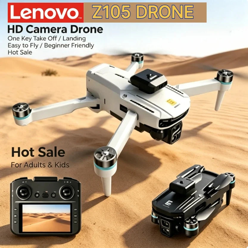 Lenovo Z105 GPS Foldable Drone 8K Dual Camera Brushless Optical Flow 4.3" Screen RC 15Mins Flight FPV Quadcopter Drone