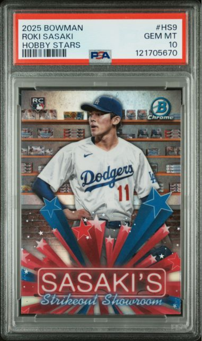 Graded 2025 Topps Bowman Roki Sasaki #HS9 Hobby Stars Rookie RC Baseball Card PSA 10 Gem Mint
