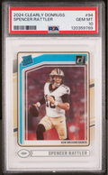 Graded 2024 Panini Clearly Donruss Spencer Rattler #94 Rookie RC Football Card PSA 10 Gem Mint