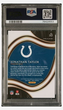Graded 2020 Panini Select Jonathan Taylor #353 Rookie RC Football Card PSA 10 Gem Mint