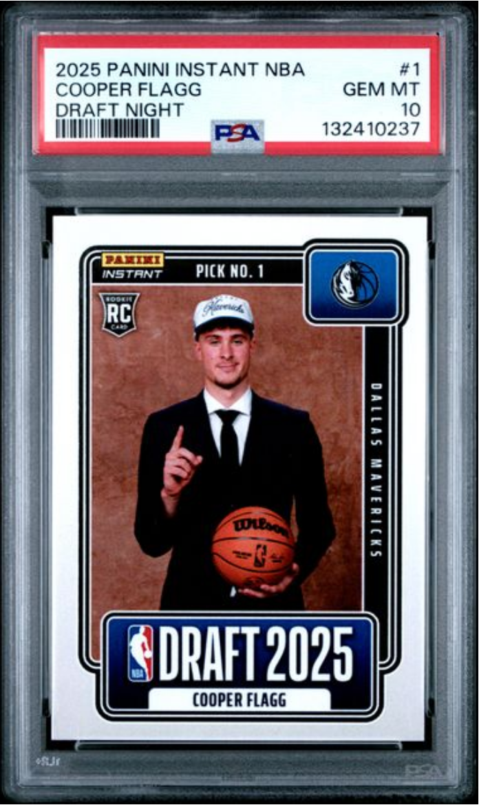 Graded 2025 Panini Instant Cooper Flagg #1 Draft Night Rookie RC Basketball Card PSA 10 Gem Mint