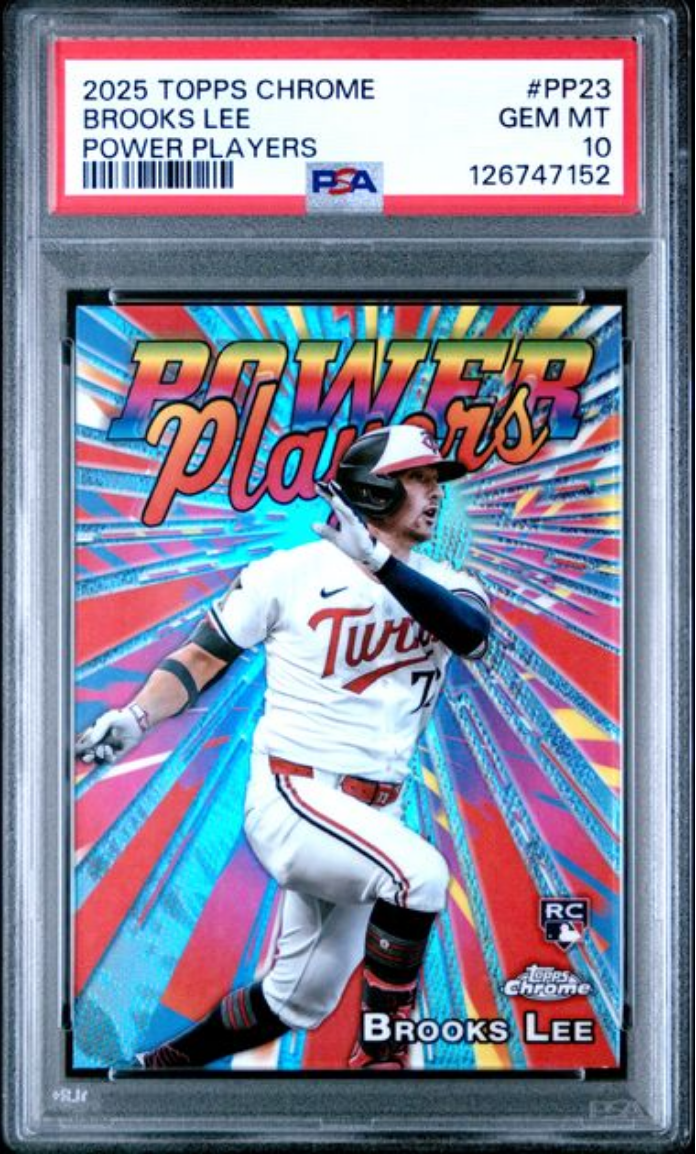 Graded 2025 Topps Chrome Brooks Lee #PP23 Power Players Rookie RC Baseball Card PSA 10 Gem Mint