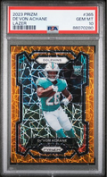 Graded 2023 Panini Prizm Devon Achane #365 Lazer Rookie RC Football Card PSA 10 Gem Mint