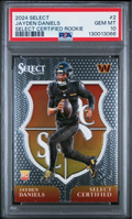 Graded 2024 Panini Select Jayden Daniels #2 Select Certified Rookie RC Football Card PSA 10 Gem Mint