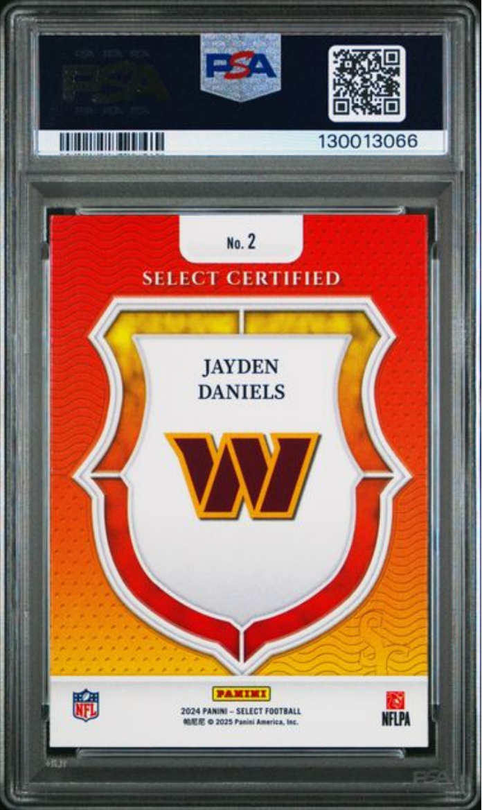 Graded 2024 Panini Select Jayden Daniels #2 Select Certified Rookie RC Football Card PSA 10 Gem Mint