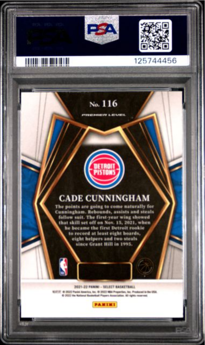 Graded 2021 Panini Select Cade Cunningham #116 Rookie RC Basketball Card PSA 10 Gem Mint