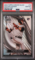 Graded 2024 Topps Chrome Black Colton Cowser #70 Refractor /199 Rookie RC Baseball Card PSA 10 Gem Mint