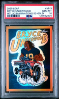 Graded 2025 Leaf Bryce Underwood #MI3 Metallic Imaginations Series 2 Gold /99 Rookie RC Football Card PSA 10 Gem Mint