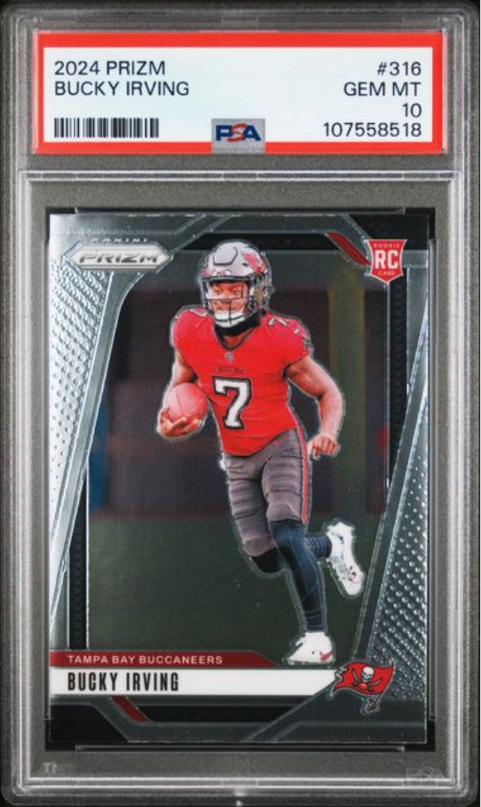 Graded 2024 Panini Prizm Bucky Irving #316 Rookie RC Football Card PSA 10 Gem Mint