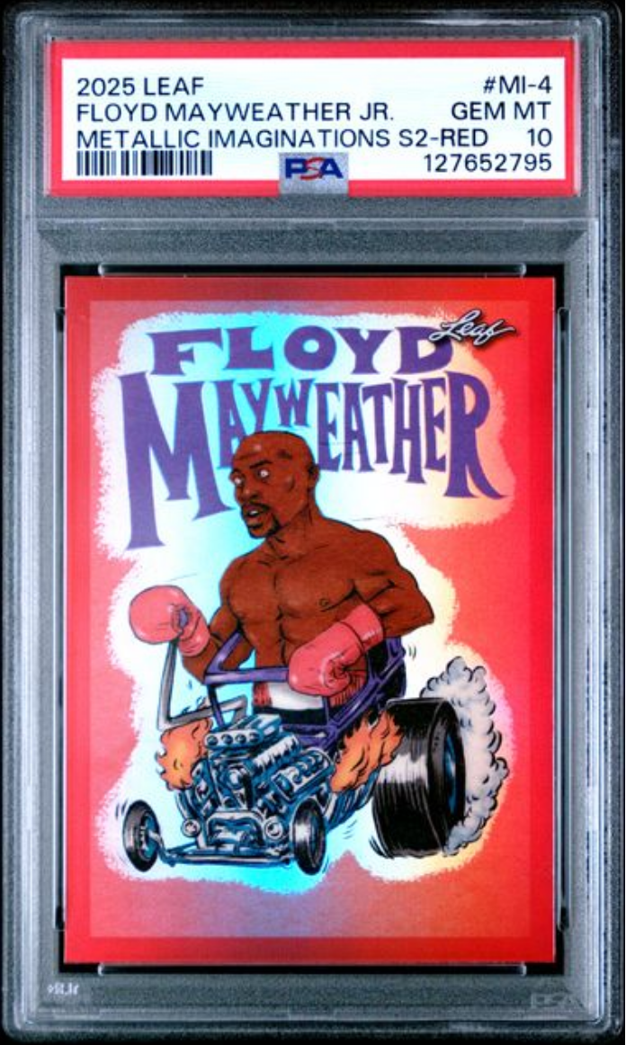 Graded 2025 Leaf Floyd Mayweather Jr #MI4 Metallic Imaginations Series 2 Red /199 Boxing Card PSA 10 Gem Mint