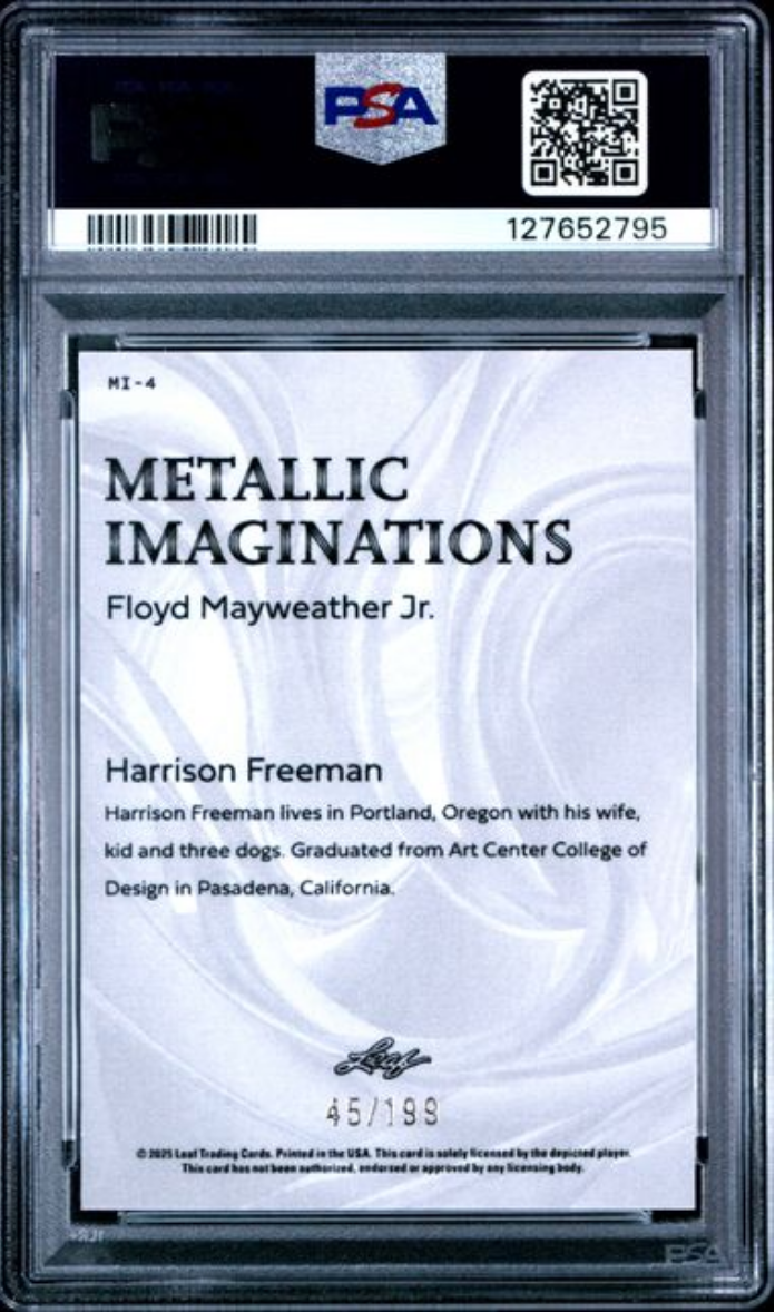 Graded 2025 Leaf Floyd Mayweather Jr #MI4 Metallic Imaginations Series 2 Red /199 Boxing Card PSA 10 Gem Mint