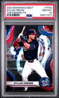 Graded 2024 Topps Bowmans Best Dylan Crews #TP30 Top Prospects Rookie RC Baseball Card PSA 10 Gem Mint